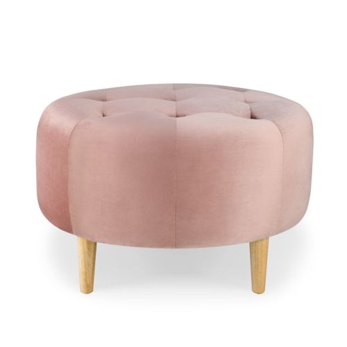 Harding Velvet Round Ottoman
