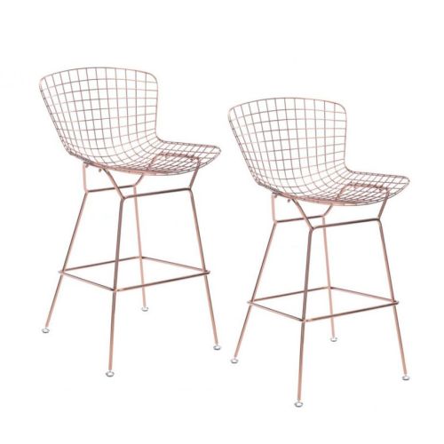 Bellmont | Bertoia Wire Barstool - Set Of 2 Rose