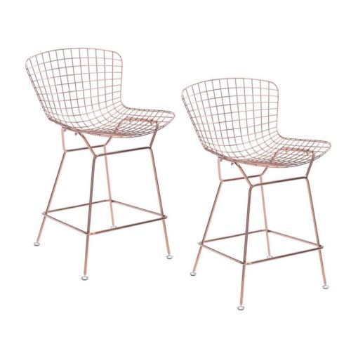 Bellmont | Bertoia Wire Counter Stool - Set Of 2 Rose