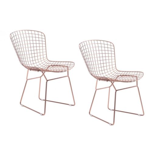 Bellmont | Bertoia Wire Dining Chair - Set Of 2 Rose