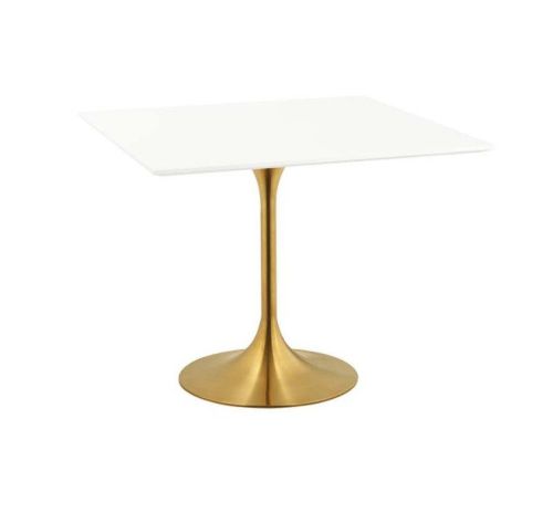 Sandlake | Saarinen 36" Square Tulip Dining Table - Gold Base