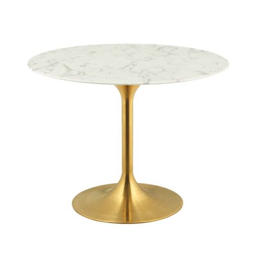 Sandlake | Saarinen 40" Round Tulip Dining Table - Gold Base
