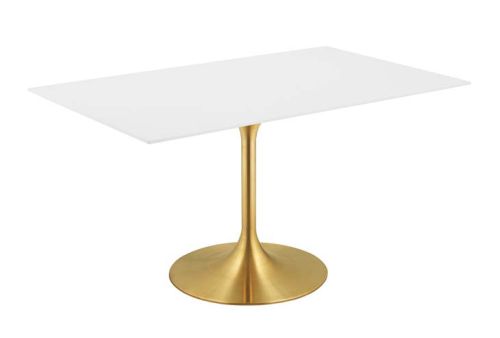 Sandlake | Saarinen 60" Rectangle Tulip Dining Table - Gold Base