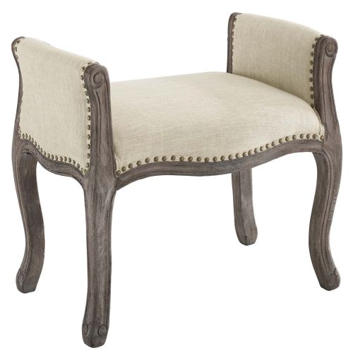 Avail Vintage French Upholstered Fabric Bench