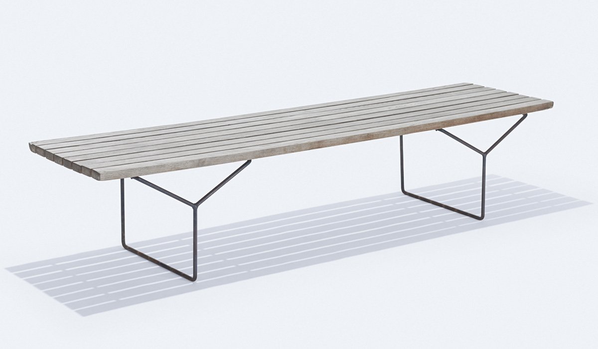 Mid-Century Modern Bench: Slat Bench Harry Bertoia - HONORMILL